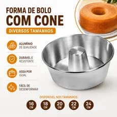 Forma Para Bolo Com Furo Central Alumínio Grosso Diversos Tamanhos