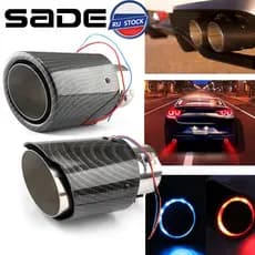 Ponta de escapamento tubo, ponta de Led vermelha ou azul, turbo esporte.