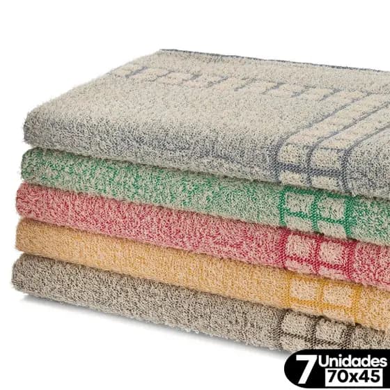 kit c/ 7 Toalhas de Piso Atoalhado Para Banheiro Estampa Pézinho