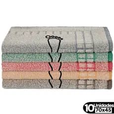 Kit Com 10 Toalhas de Piso Atoalhados Para Banheiro Estampados