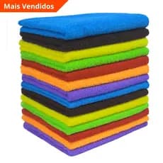 Kit C/ 5 Panos Microfibra 40x60 limpeza em Geral Multiuso