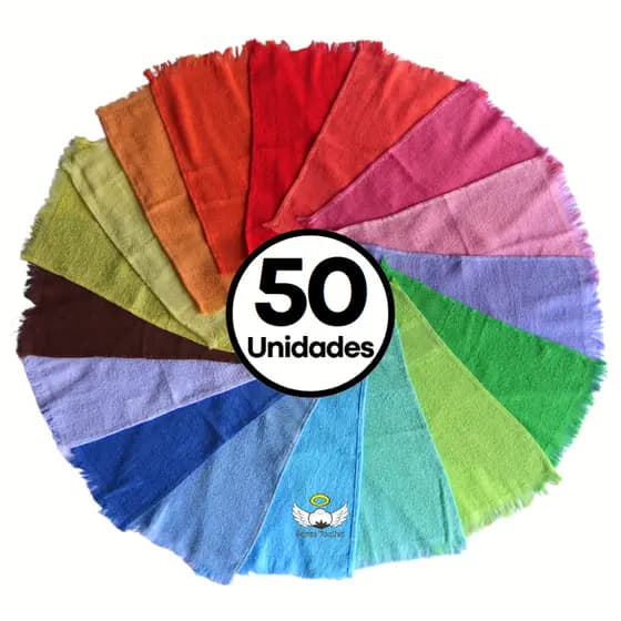 Kit 50 Toalha Social De Boca Com Franja Para Bordar Escolar
