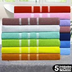 Kit 5 Toalha de Banho Utility 70x125 Algodão