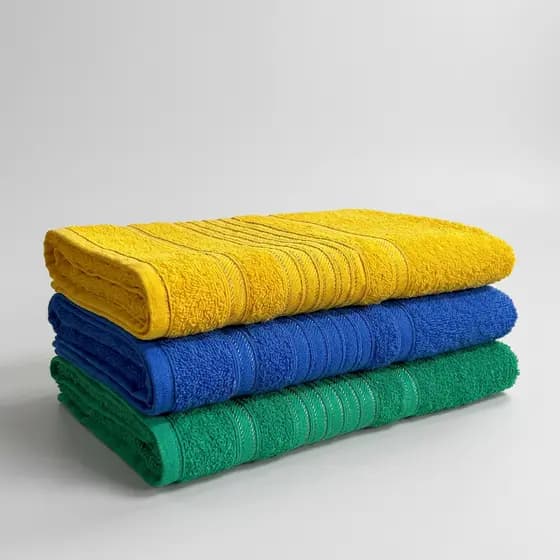 Kit 03 Toalhas de Banho Brasil P/ Hotel e Pousada 100% Algodão 80x150cm 500g