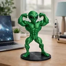 Estatueta E.T Musculoso com Base Decorativo