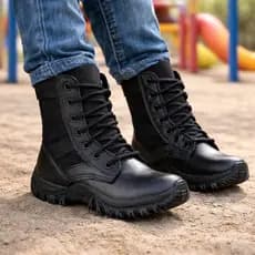 Botina Infantil Confortável Estilosa Bota Militar Kids