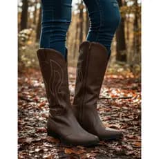 Bota Texana Feminina Cano Alto Salto Baixo Estilosa.