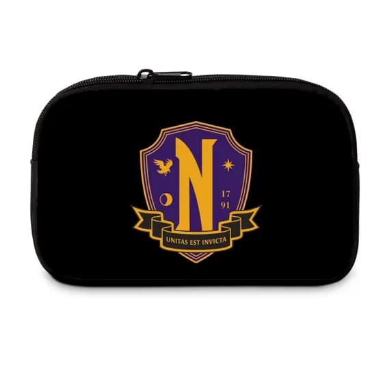 Estojo Box Escolar Necessaire Escola Nevermore Wandinha