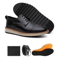 Kit Sapato Casual Masculino Carteira Cinto E Palmilha Formal