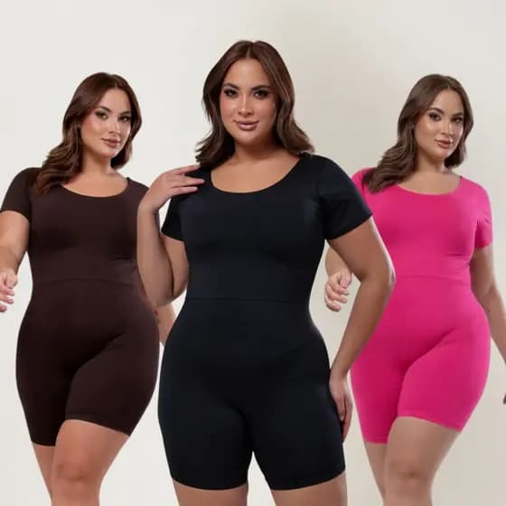 Macaquinho Fitness Feminino Suplex  PLUS SIZE Academia Yoga Corrida Pilates Caminhada Look Casual