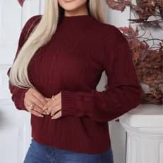 Blusa Trança Feminina Trico Detalhes Trança Otimo Caimento