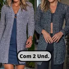 Kimono Tricô Feminino Kit com 2 Unidades Casaquinho