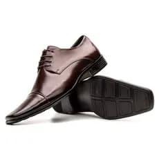 Sapato Social Masculino em Couro Com Cadarço Bigioni Sola De Borracha Elegante