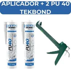 Kit Aplicador Silicone e 2 PU40 Tekbond Vedaçao Alta Resistencia Adesivo Silicone para Construçao