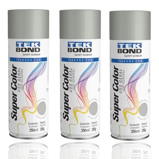 Kit 3 Spray Primer Fundo Preparador Cinza Uso Geral 350ml Secagem Rapida Metal Madeira Gesso MDF