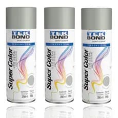 Kit 3 Spray Primer Fundo Preparador Cinza Uso Geral 350ml Secagem Rapida Metal Madeira Gesso MDF