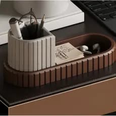 Organizador de Mesa Ripado Para Sala de Estar Escritório Recepção Porta Caneta Lapis