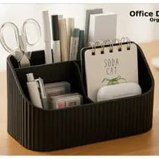 Organizador de Mesa Moderno Textura Canelada Porta Caneta para Escritório Recepção e Sala de Estar Moderna