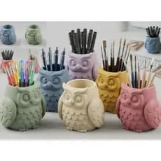 Porta Canetas Coruja Decorativo Mesa Escritorio Home Office Presente