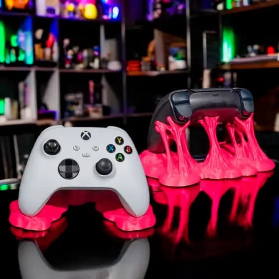 Suporte de Controle Gamer Decorativo Respingo Neon PS5 e Xbox