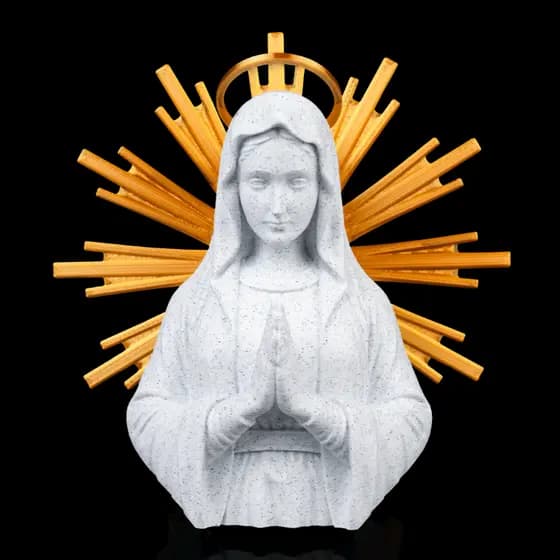 Estatueta Nossa Senhora Orante com Aureola Decorativa para Casa e Altar
