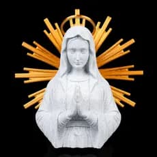 Estatueta Nossa Senhora Orante com Aureola Decorativa para Casa e Altar