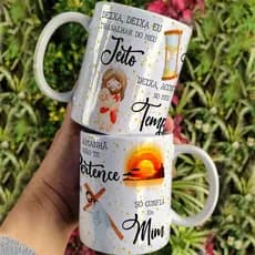 Caneca Premium Super Branca Personalizada Tema Gospel  325ml