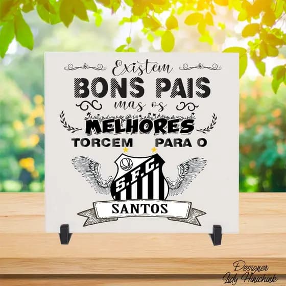 Azulejo personalizado Pai time do coração com suporte