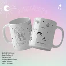 Caneca Premium Super Branca,  Personalizada Signos 325ml com opção de colocar nome.