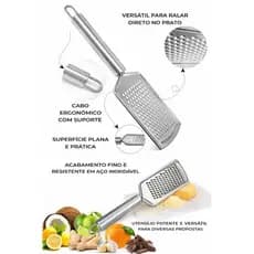 Ralador Manual Inox 24cm Aco Inoxidavel Resistente Duravel Cozinha Queijo Legumes