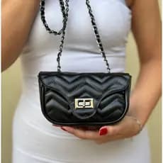 Bolsa Transversal Feminina Pequena Elegante Com Alça De Corrente / Luxo Versátil Para Dia A Dia Baladas e Festas /Casual