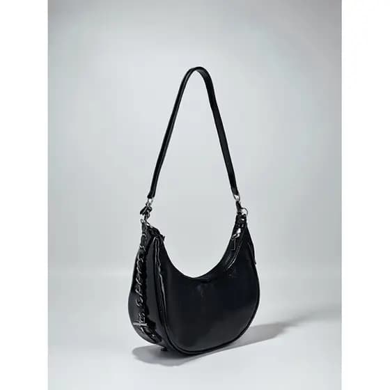Bolsa Feminina Croissant Meia Lua Baguete Alça Corrente Moda Blogueira Alça regulável Presente Estilosa Bolsa Jovial