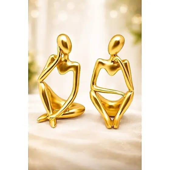Kit decoração pensador dourado Premium para sala escritório rack