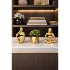 Escultura Decorativa Moderna Pensador e Leitor – Estátua Minimalista para Sala, Escritório e Estante