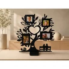 Porta Retrato Árvore da Família 4 Fotos Personalizado Decorativo Presente Casal Mãe Pai