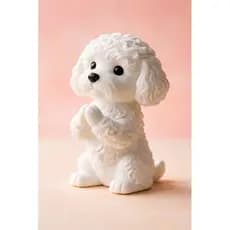 Mini Cachorro Poodle Decorativo 8cm e 12cm – Escultura Fofa  – Presente Criativo + Decoração Casa