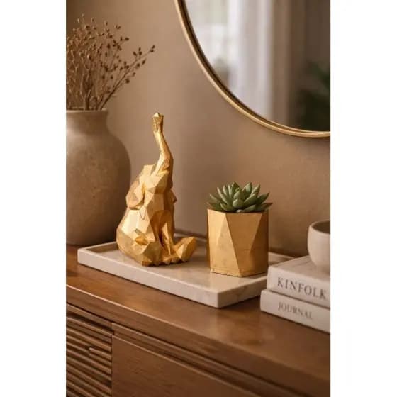 Kit Elefante Decorativo Geométrico Vaso Moderno Decorativo | Enfeite Sala Escritório Presente