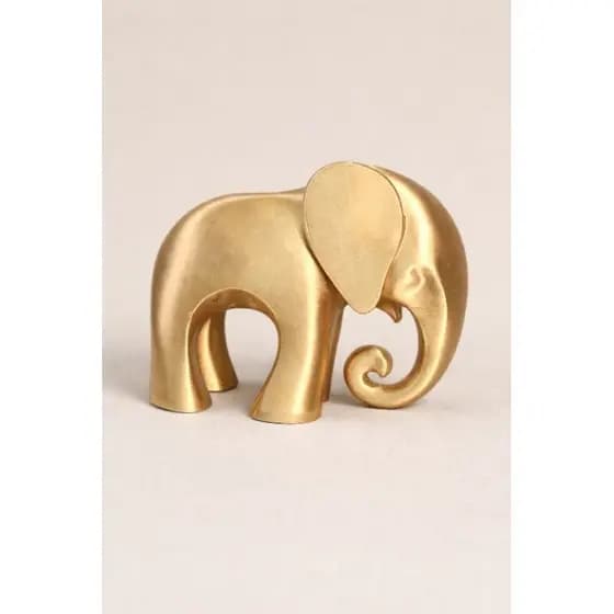 Elefante Decorativo Dourado Luxo Pintado à Mão Premium  Estatueta Moderna Sala Quarto