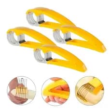 Kit 4 Fatiadores Cortador de Alimentos Banana Frutas Legumes
