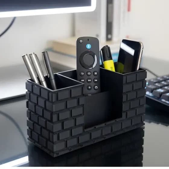 Organizador de Controles Remotos Tijolinho Porta Controle Moderno e Funcional para Salas Escritórios e Setups Gamer