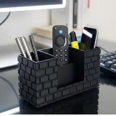 Organizador de Controles Remotos Tijolinho Porta Controle Moderno e Funcional para Salas Escritórios e Setups Gamer