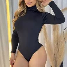 Body Manga Longa E Gola Alta.