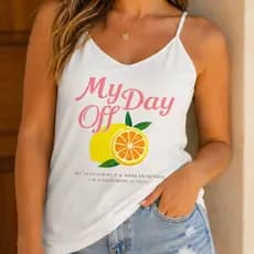 Regata Feminina De Alça Fina Estilo Verão Estampada Cores CandColor