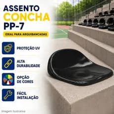 Assento Concha PP-7 para Arquibancada Estádio Polipropileno Proteção UV Resistente