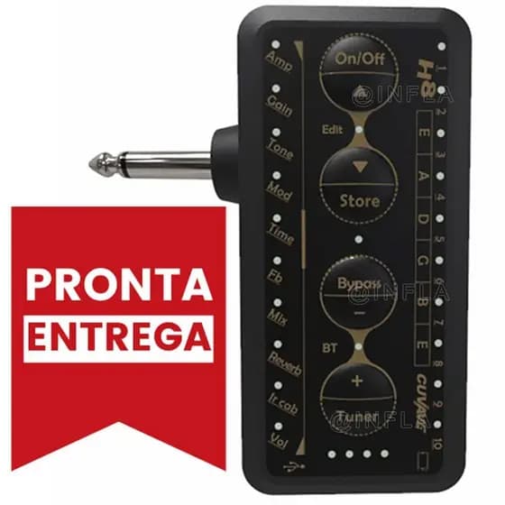 Mini Amplificador Guitarra P/ Fone Amplug H8 Cuvave Portatil