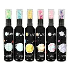 Mini Marca Texto Planetas Mini Garrafinha Mundo Kawaii - Tampa com Glitter (Estrelinhas), material escolar