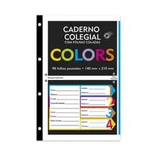 Folha de fichário pequeno colegial tamanho A5