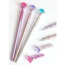 Caneta Esferográfica Ponta Fina 0.5mm Diamante kit c/ 4 - Caneta Fofa Kawaii Criativa material escolar, escrita fina