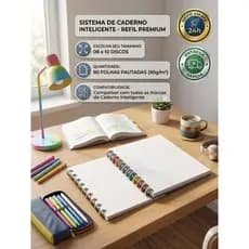 Refil Caderno Inteligente 80 Folhas Pautadas 90g / Folhas para 08 e 10 Discos