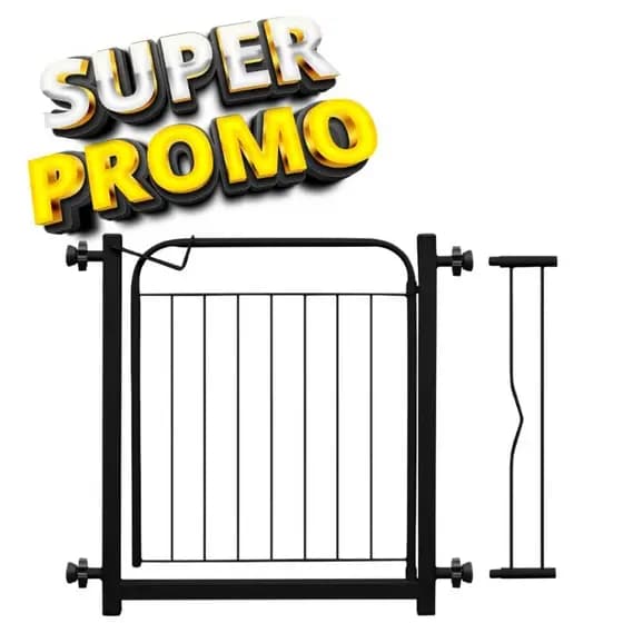 Portão Pet de Segurança 69cm – Ajustável 68 a 83cm com Prolongador 10cm